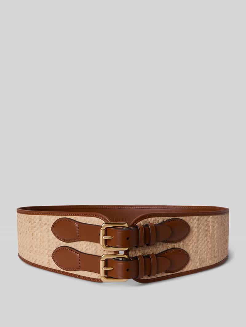 Tailleriem van strogevlochten met dubbele doornsluiting