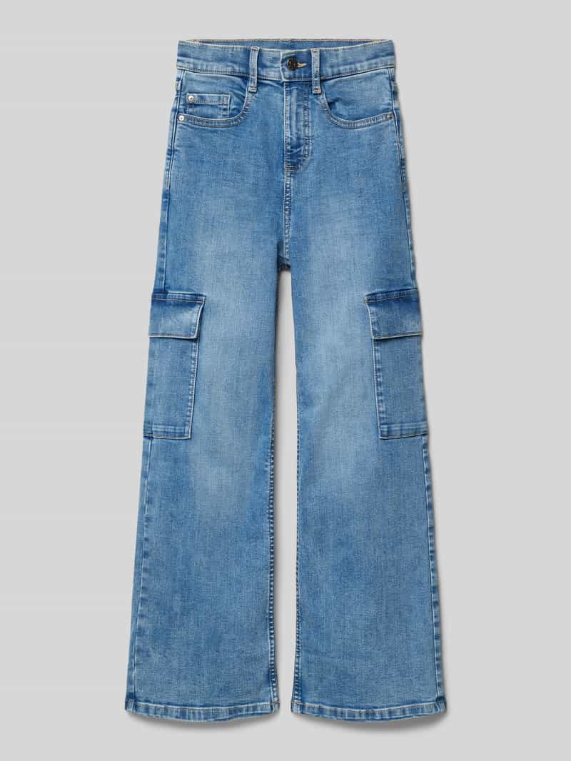 s.Oliver RED LABEL Slim fit high waist jeans in cargolook met wijde pijpen