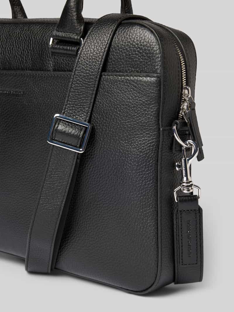 Tiger Of Sweden Leren handtas met label in reliëf model 'Bosun'