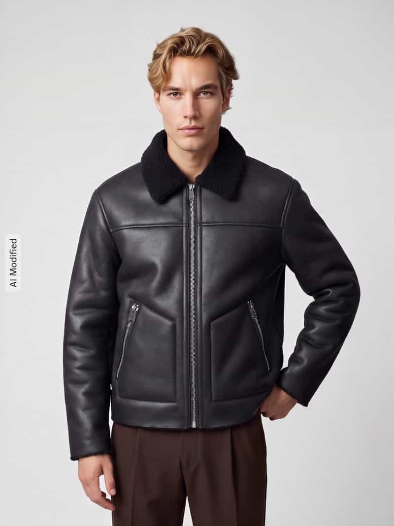 Only & Sons Kunstleren jack met shearling kraag
