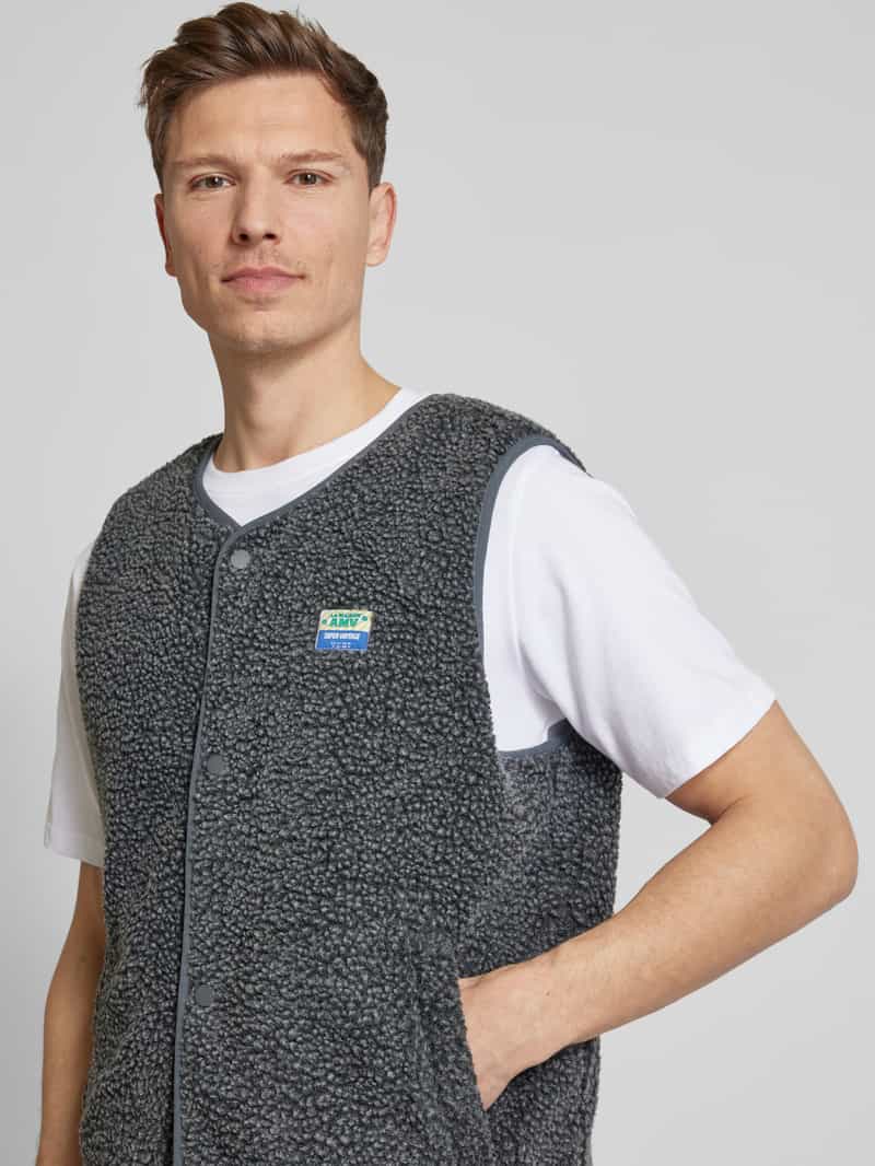 American vintage Bodywarmer van teddybont met labelpatch model 'HOKTOWN'