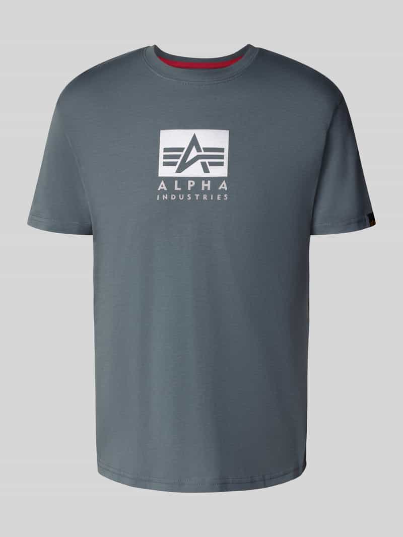 alpha industries T-shirt met labelprint en ronde hals