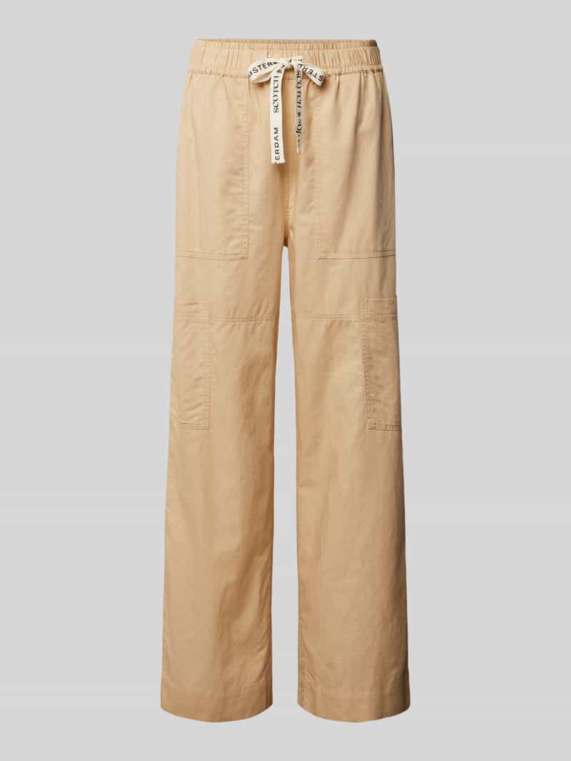 Scotch & Soda Straight leg stoffen broek met zakken op de pijpen