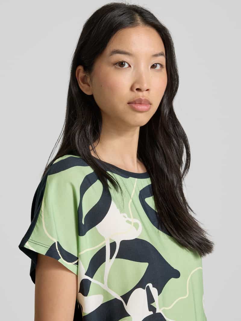 Tom Tailor Regular fit T-shirt van viscose en een mix van katoen en modal