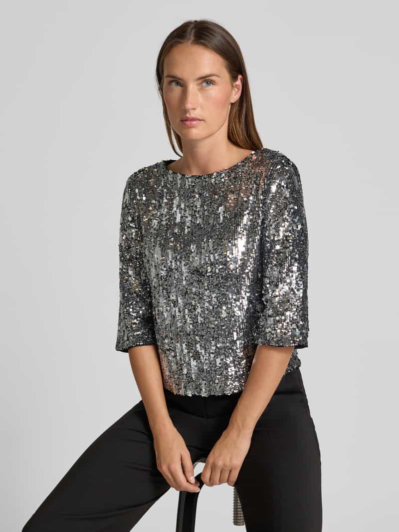 GUIDO MARIA KRETSCHMER WOMAN Regular fit blouse met all-over pailletten model 'Asya'
