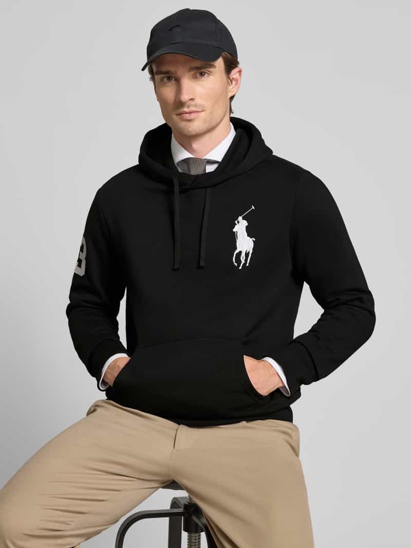 Polo Ralph Lauren Hoodie met logostitching en kangoeroezak