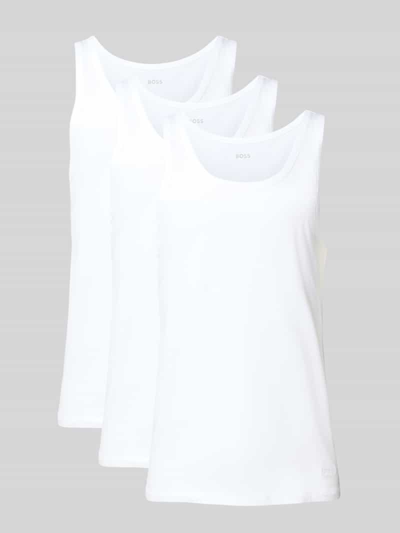 Tanktop met labeldetail in een set van 3 stuks, model 'Modern'