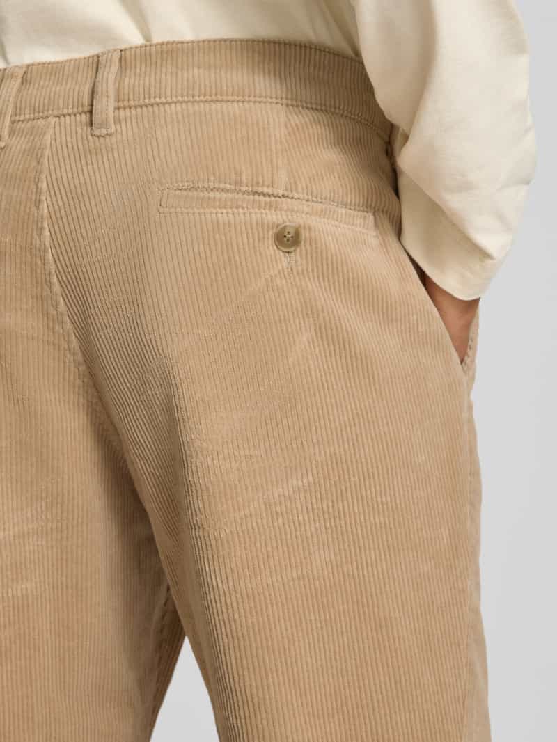 Christian Berg Men Straight fit corduroy broek met Franse steekzakken