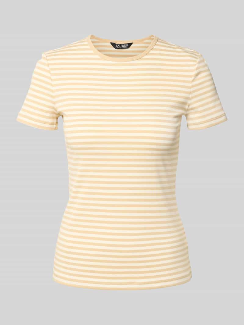 Lauren Ralph Lauren T-shirt met geribde ronde hals