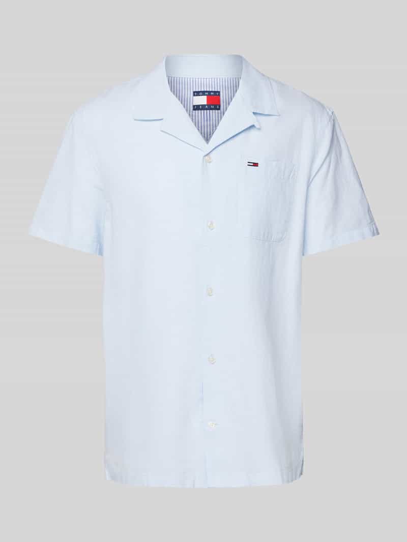 Tommy Jeans Regular fit vrijetijdsoverhemd van een mix van katoen en linnen