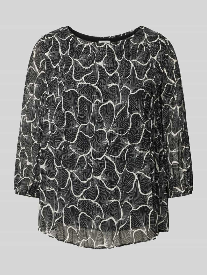 S.Oliver BLACK LABEL Plisséblouse met all-over motief