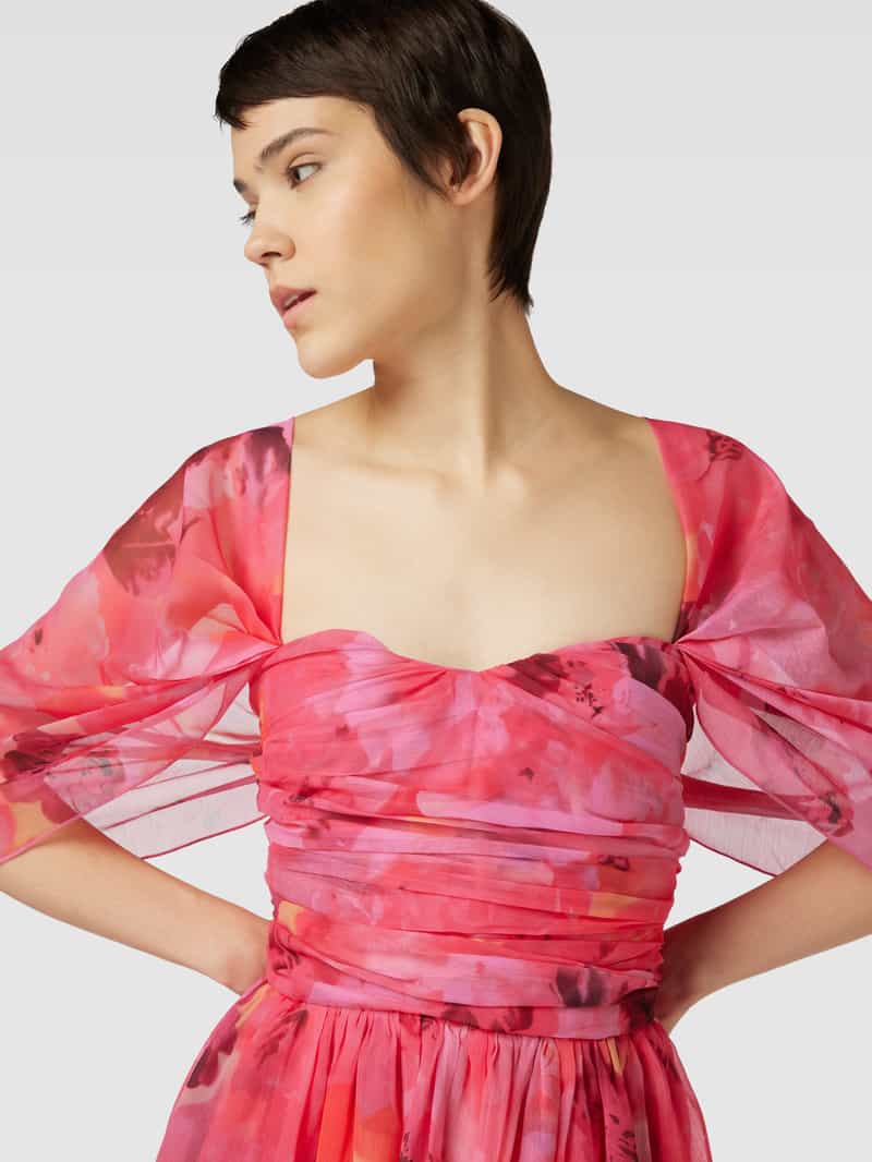 Lace & Beads Cocktailjurk met bloemenprint