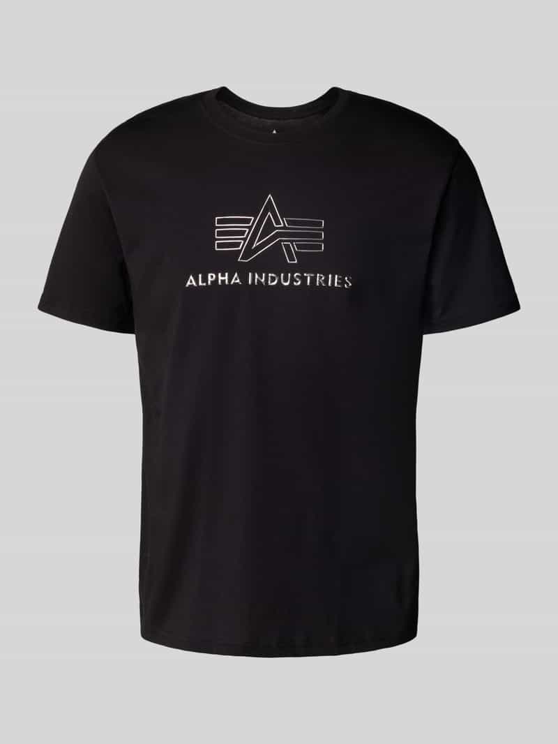 alpha industries T-shirt met labelprint en ronde hals