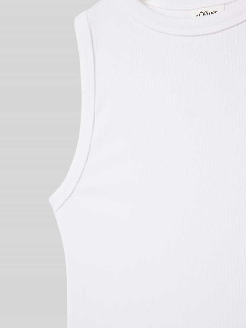 s.Oliver RED LABEL Regular fit tanktop van katoeviscosemix in riblook