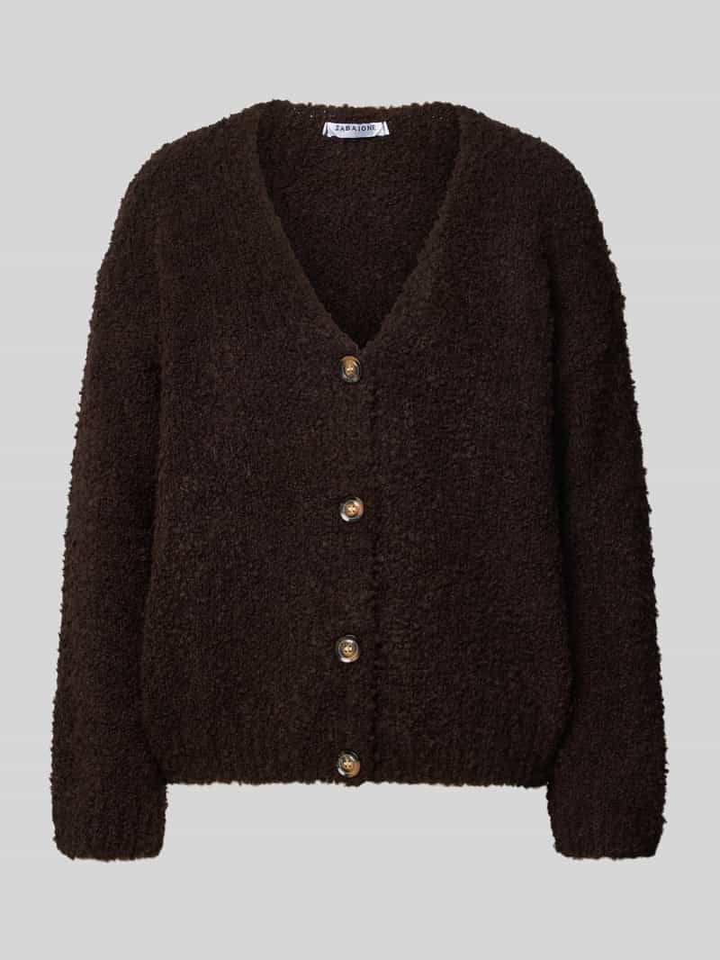 ZABAIONE relaxed fit gebreid jack van mix van wol en viscose model 'Sofia'