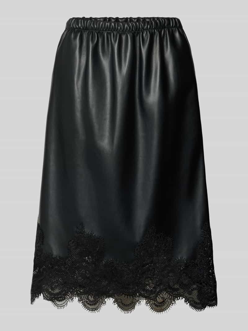 SUNCOO PARIS Knie-lange rok in lederlook model 'FLOW'