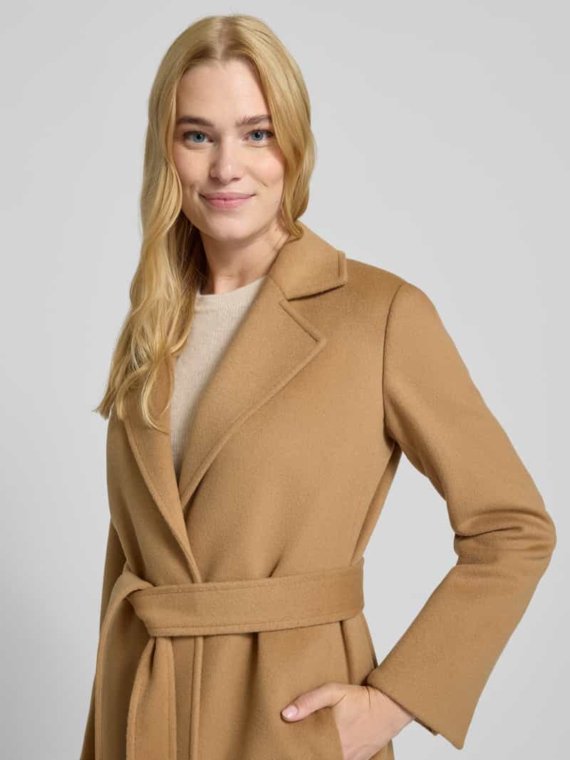 MAX&Co. Regular fit lange wollen jas met reverskraag model 'LONGRUN'