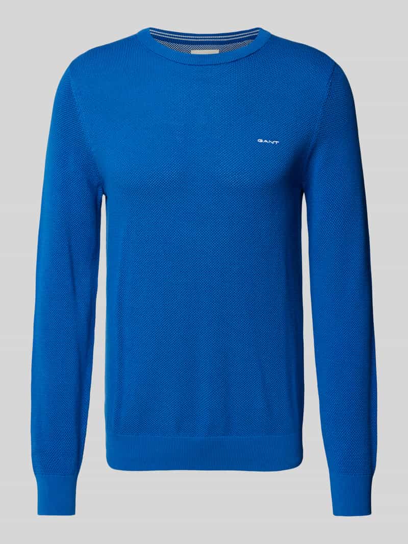 Gant Gebreide pullover met labelstitching model 'PIQUE'