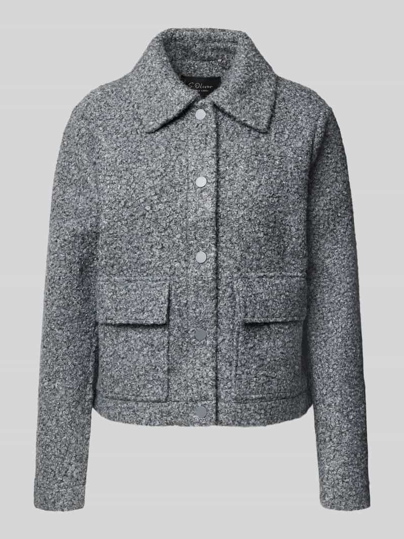 s.Oliver BLACK LABEL Regular fit korte blazer in gestructureerde look