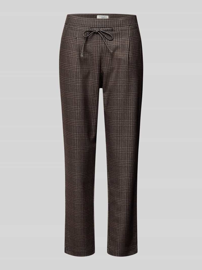 Christian Berg Woman Broek in all-over look met elastische band en tunnelkoord