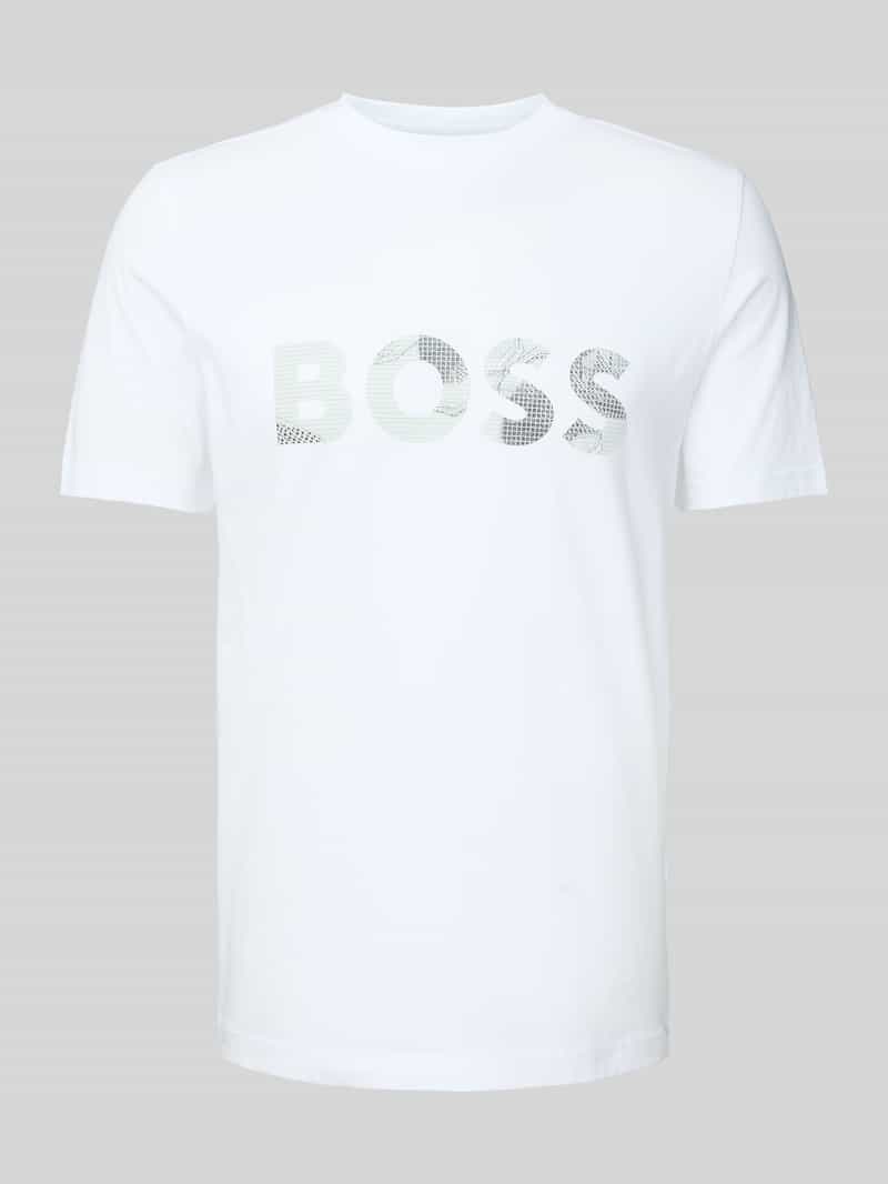 BOSS Green T-shirt met logoprint en ronde hals