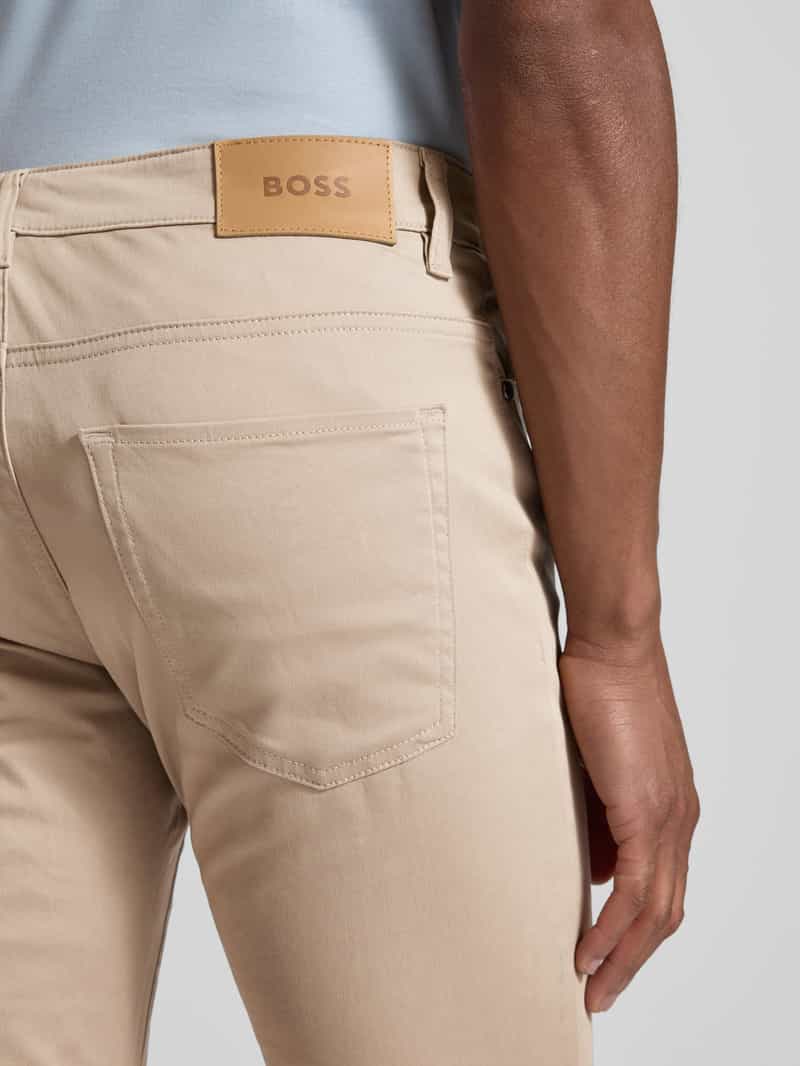 Boss Slim fit stoffen broek met stretch model 'Delaware'