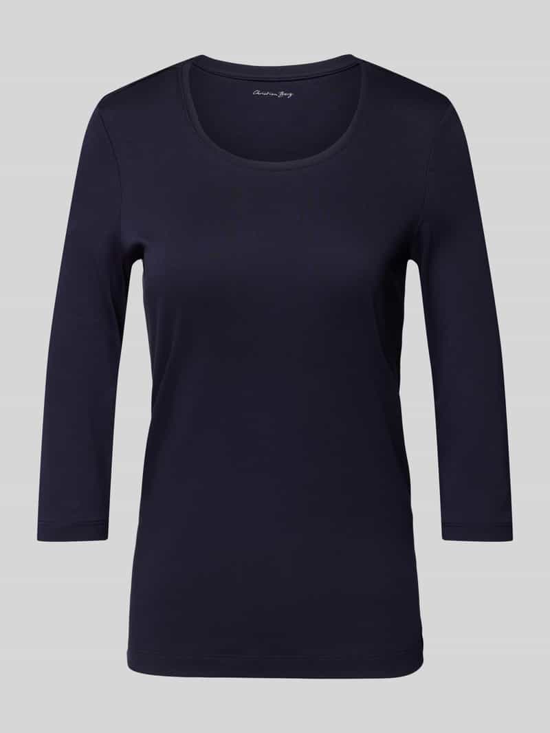 Christian Berg Woman T-shirt met 3 4-mouwen in effen design