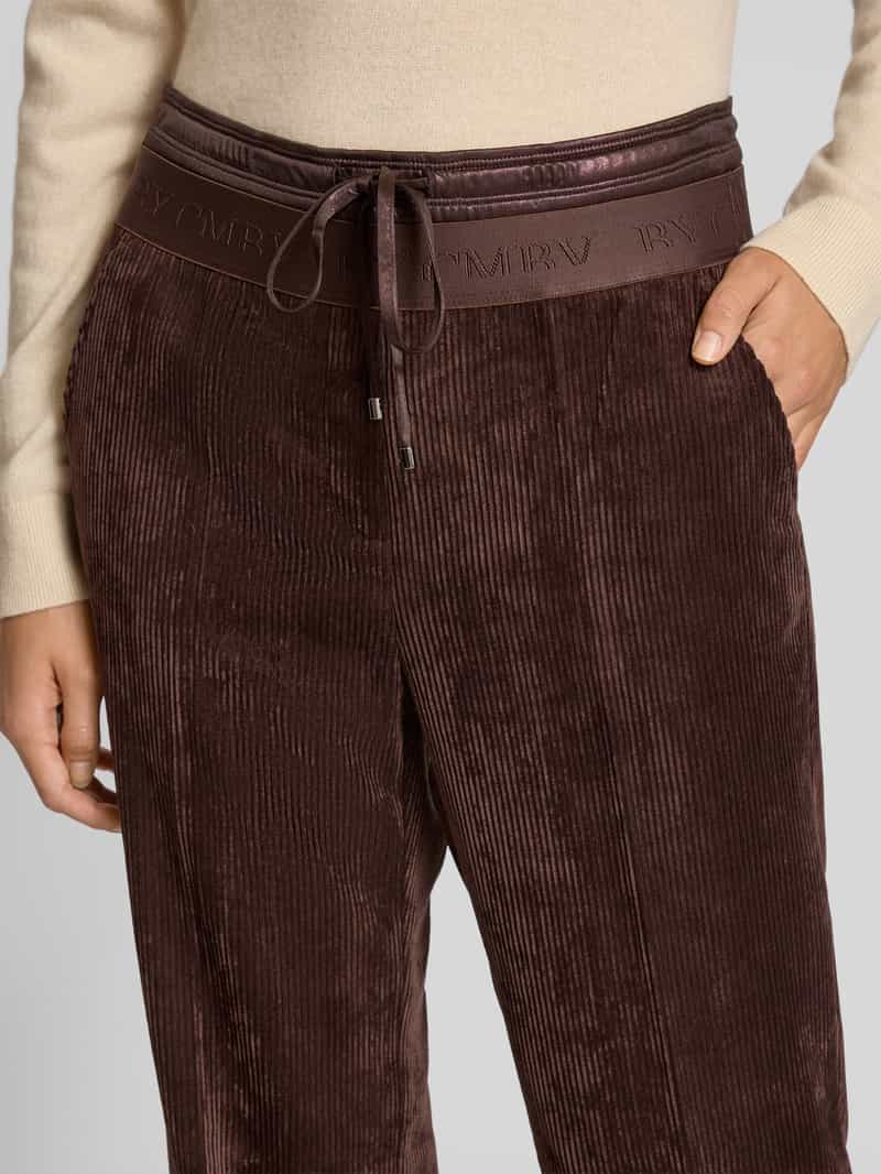 CAMBIO Loose fit korte corduroy broek met bandplooien model 'AVA DOUBLE JOGG'