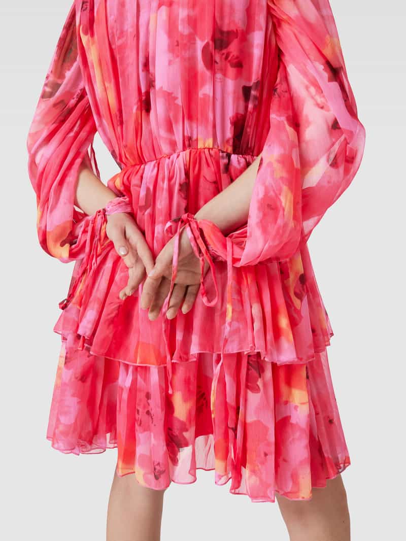 Lace & Beads Cocktailjurk met bloemenprint