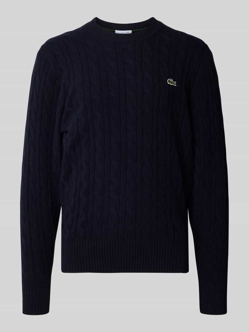Lacoste Regular fit gebreide pullover van pure wol