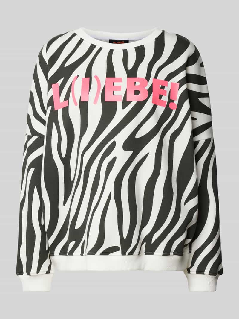 miss goodlife Sweatshirt met statementprint model 'Zebra'