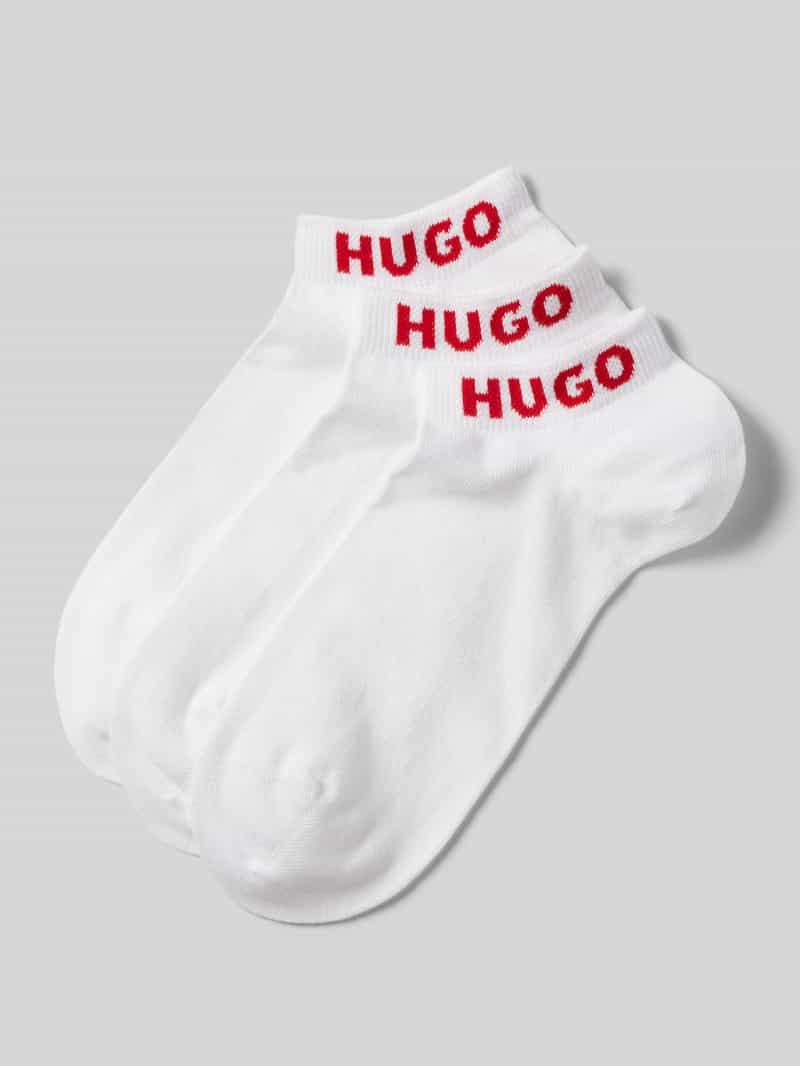 HUGO Sneakersokken met labeldetail in een set van 3 paar