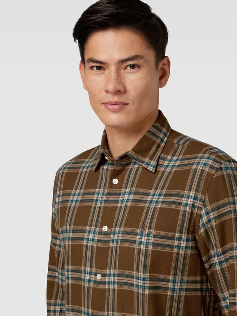 Marc O'Polo Regular fit vrijetijdsoverhemd met tartanruit en labelstitching