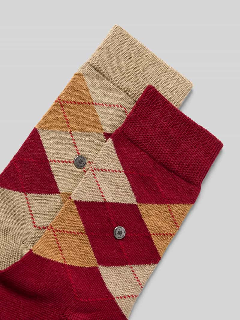 Burlington Sokken met argyle-stitching in een set van 2 paar