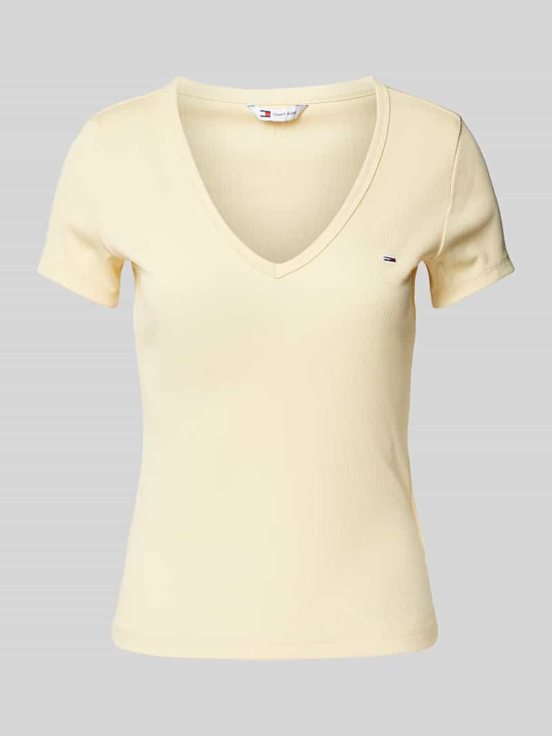 Tommy Jeans Slim fit T-shirt met diepe V-hals
