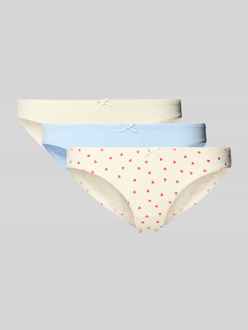 Slip met strikapplicatie in set van 3
