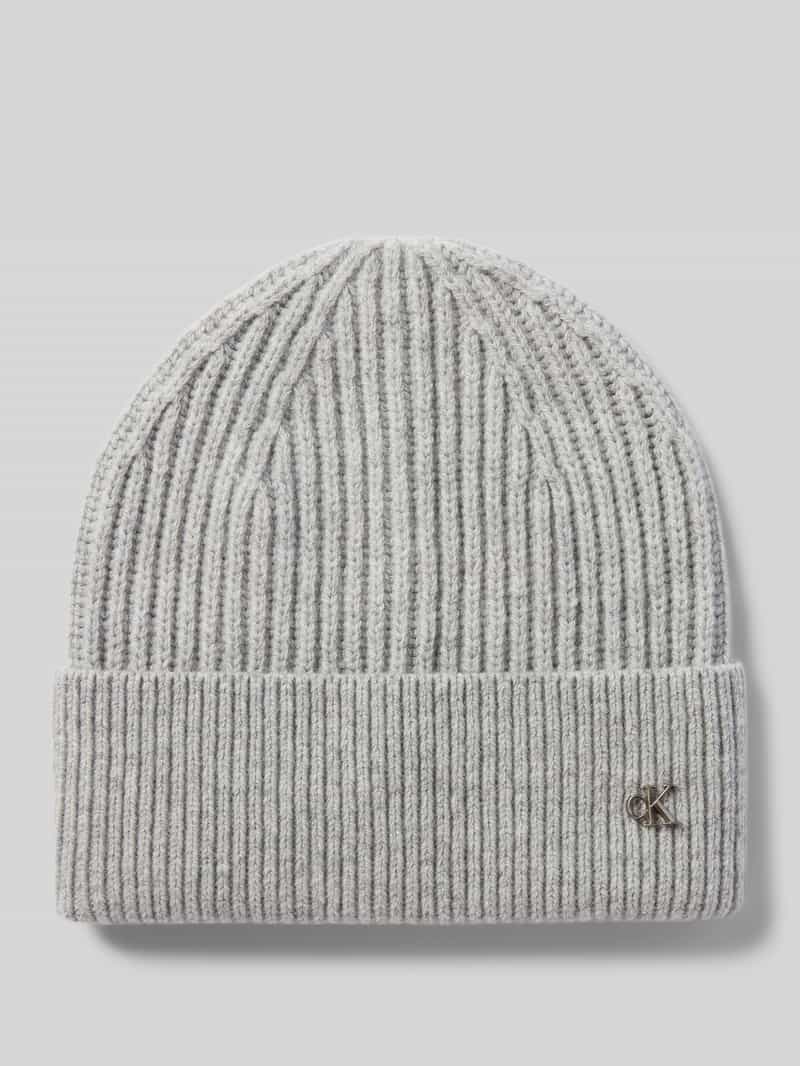 CK Calvin Klein Beanie van lamswolmix met labelapplicatie