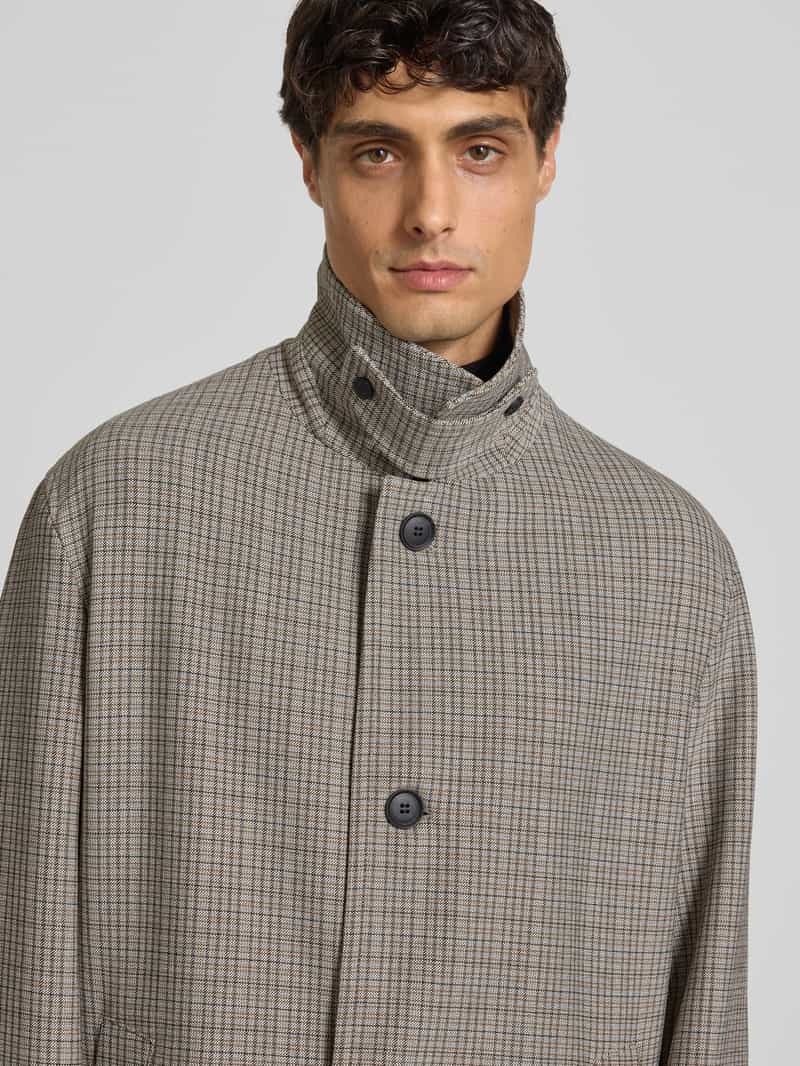 Boss Relaxed fit lange jas met ruitmotief model 'C-CLARK-253'