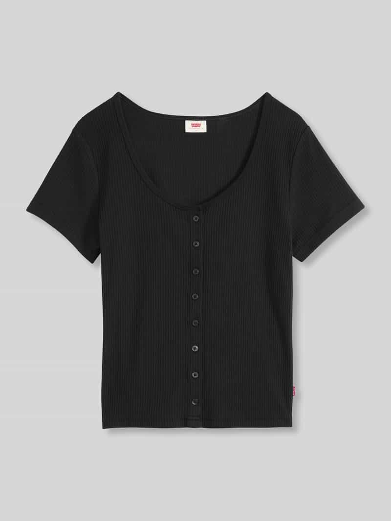 Slim fit t-shirt van katoenmix