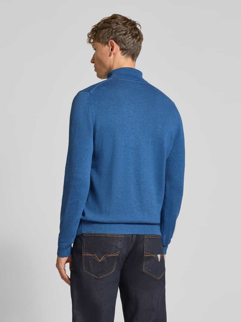 Christian Berg Men Regular fit gebreide pullover van mix van katoen en wol met col