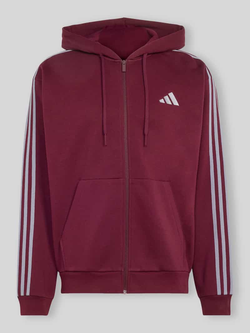 Adidas Sportswear Regular fit jack met capuchon van katoenmix met 3-streepdesign