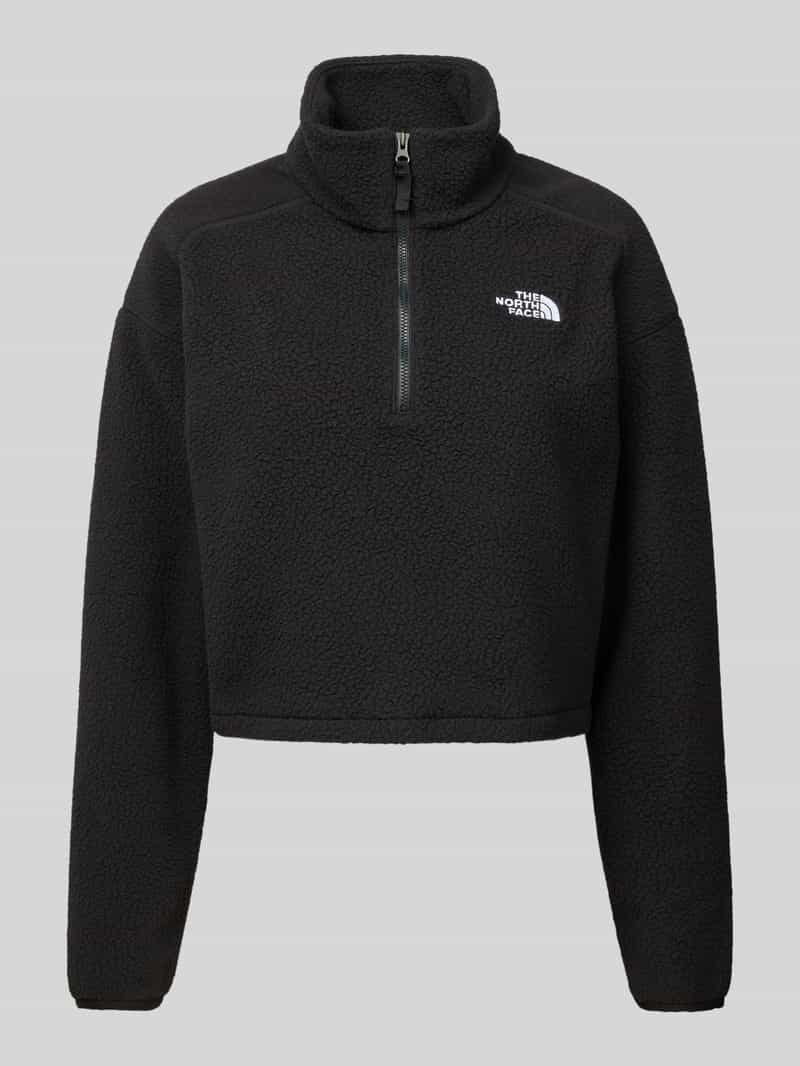 The North Face Korte fleecepullover met labelstitching