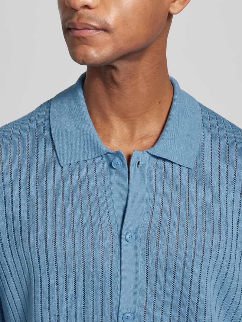Boss Orange Regular fit linnen overhemd met polokraag model 'Kamicino'
