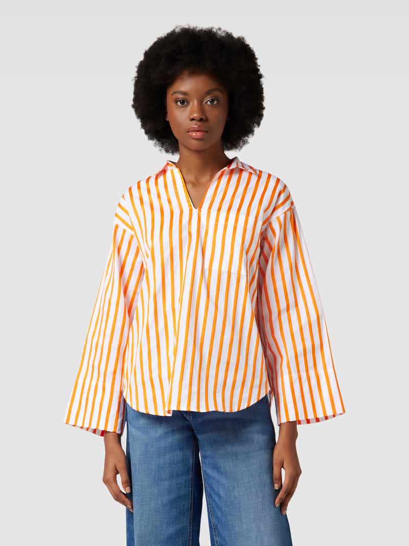 Blouse met streepmotief, model 'Simonton' tonno & panna