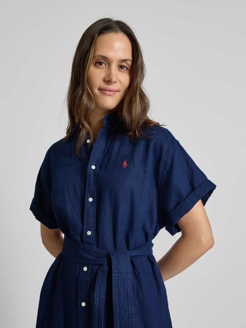 Polo Ralph Lauren Linnen jurk met logostitching