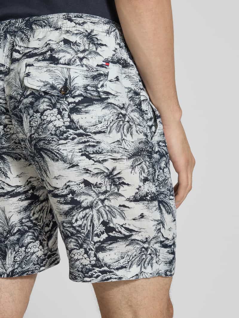 Tommy Hilfiger Regular fit bermuda van puur linnen model 'MERCER'