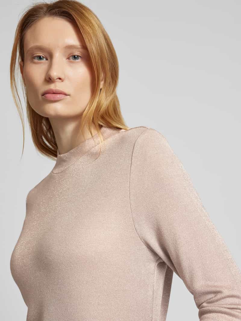 Street One Shirt met lange mouwen van viscosemix met opstaande kraag