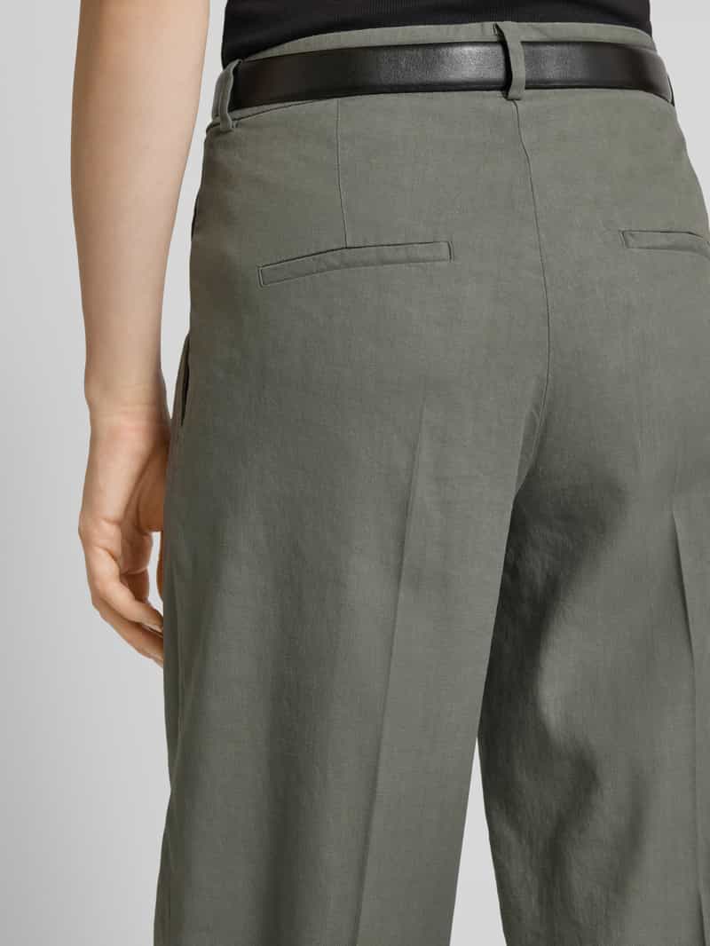 CAMBIO Wide leg linnen broek met bandplooien model 'MIRA'