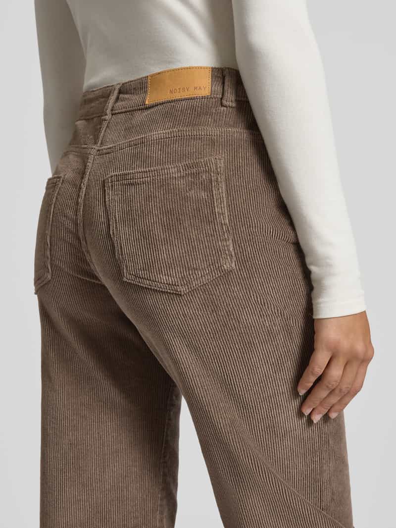 Noisy May Straight fit stoffen broek in ribcordlook model 'OLANDA'