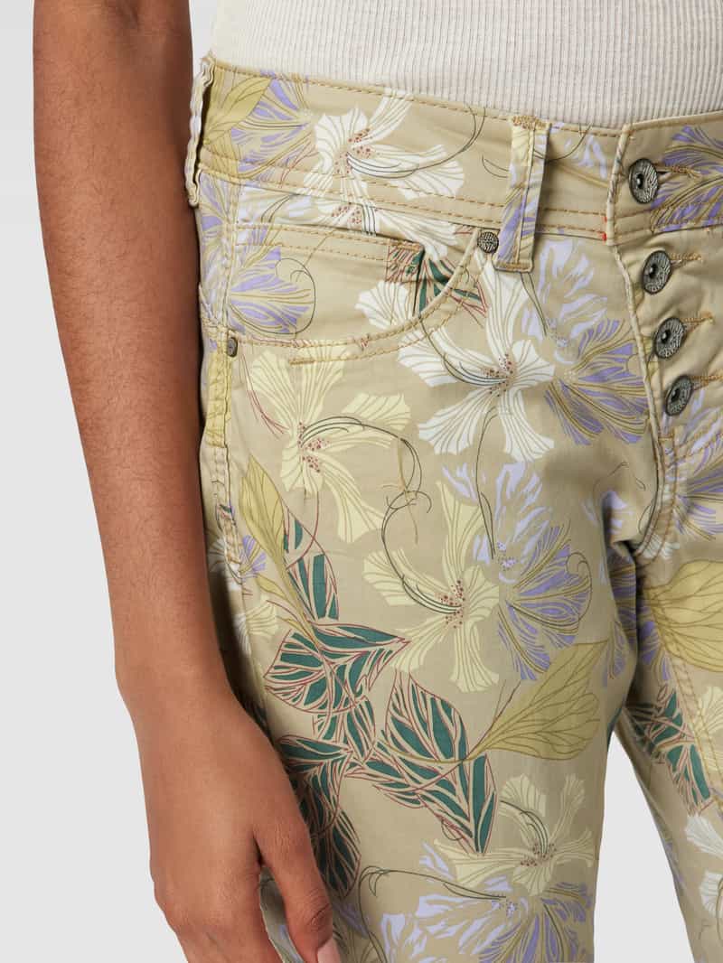Buena Vista Slim fit broek met all-over bloemenprint model 'Malibu'
